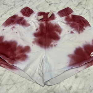 Nike Women's Athletic Shorts - Maroon and White Medium